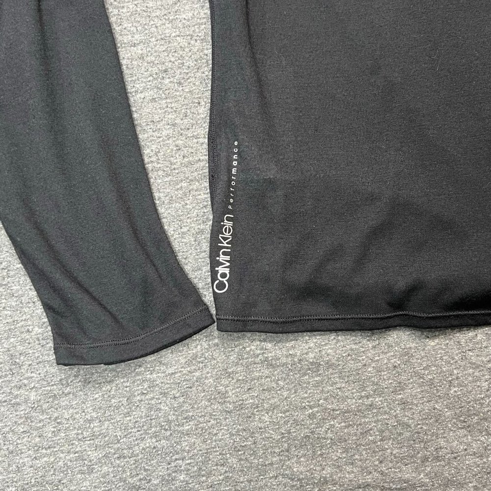 CALVIN Klein Performance Black Knot Long Sleeve Crew Neck Workout Shirt | Sz XL - Picture 4 of 11